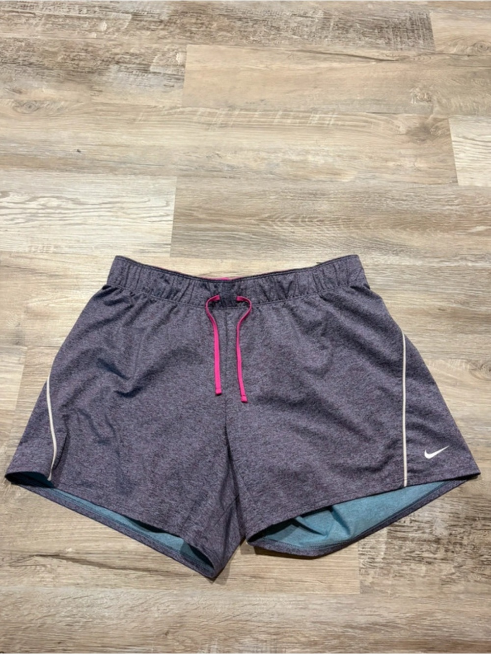 Nike Women’s Purple Athletic Shorts with Pink Drawstring